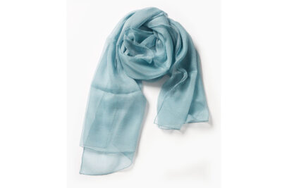 Langschal Seide Grani Hellblau